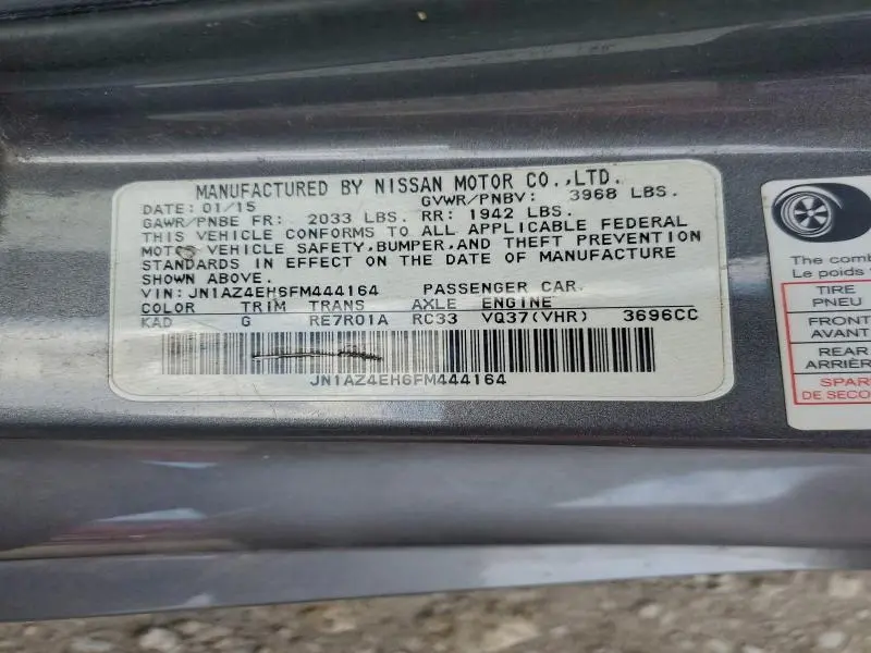 2015 NISSAN 370Z BASE  