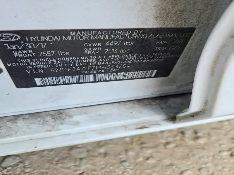 2017 HYUNDAI SONATA SE  