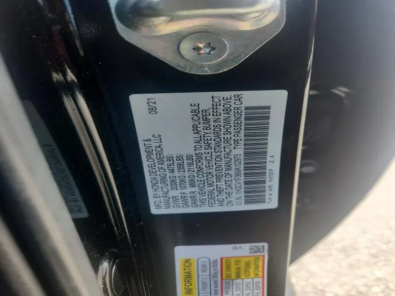 2021 HONDA ACCORD SPORT  