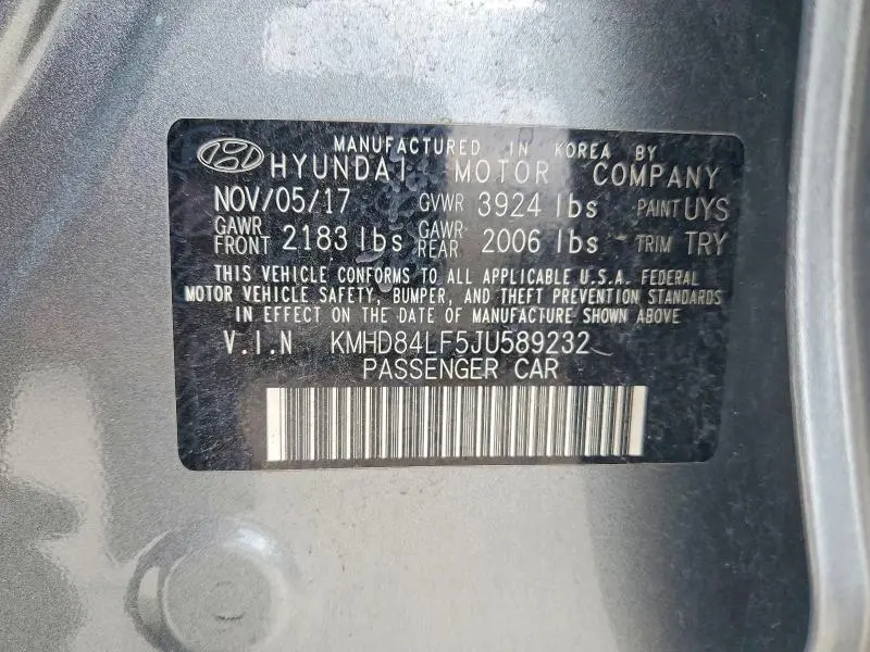 2018 HYUNDAI ELANTRA VALUE EDITION  
