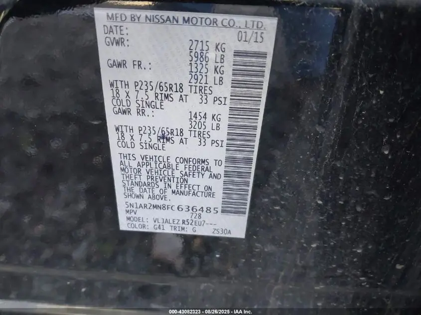2015 NISSAN PATHFINDER  