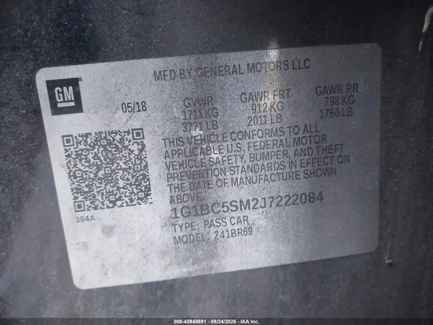 2018 CHEVROLET CRUZE LS AUTO