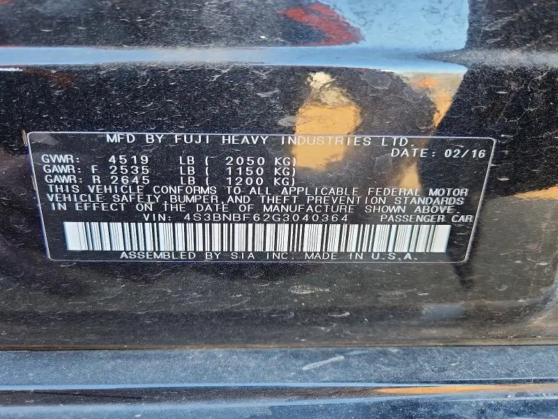 2016 SUBARU LEGACY 2.5I PREMIUM  