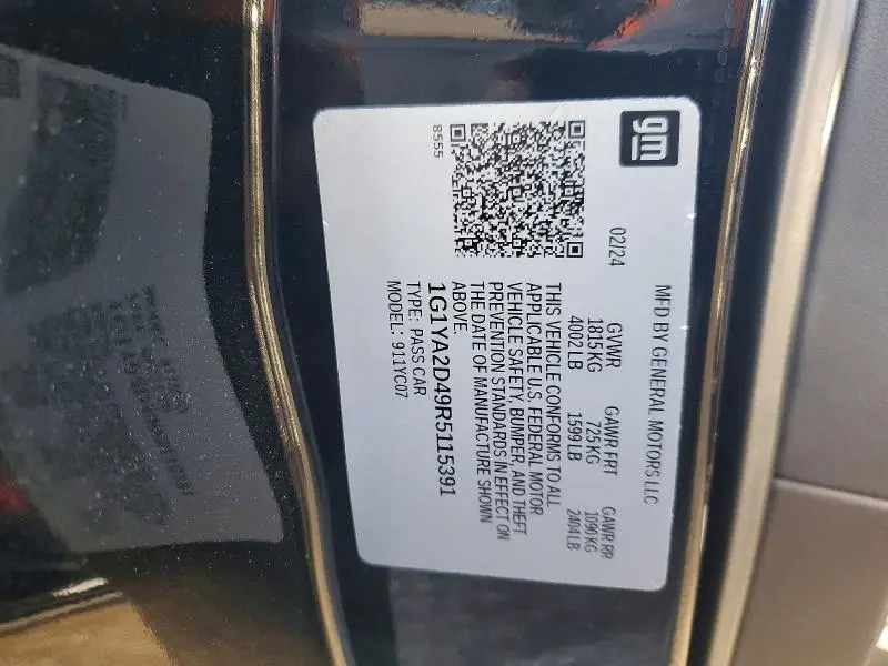 2024 CHEVROLET CORVETTE STINGRAY 1LT  