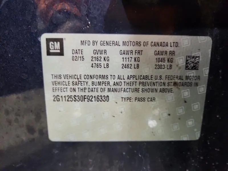 2015 CHEVROLET IMPALA LT  