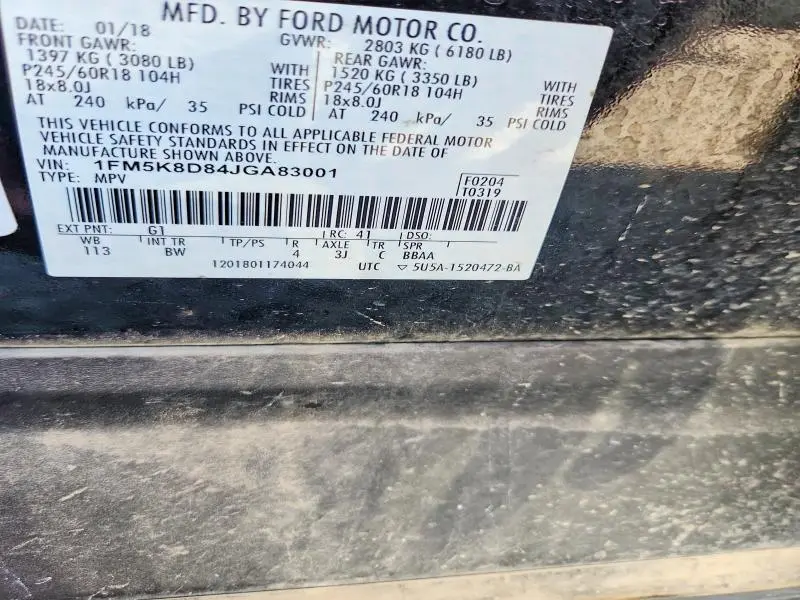2018 FORD EXPLORER XLT  