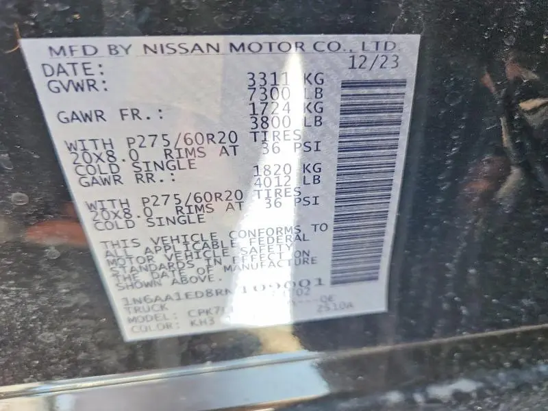 2024 NISSAN TITAN PLATINUM RESERVE  