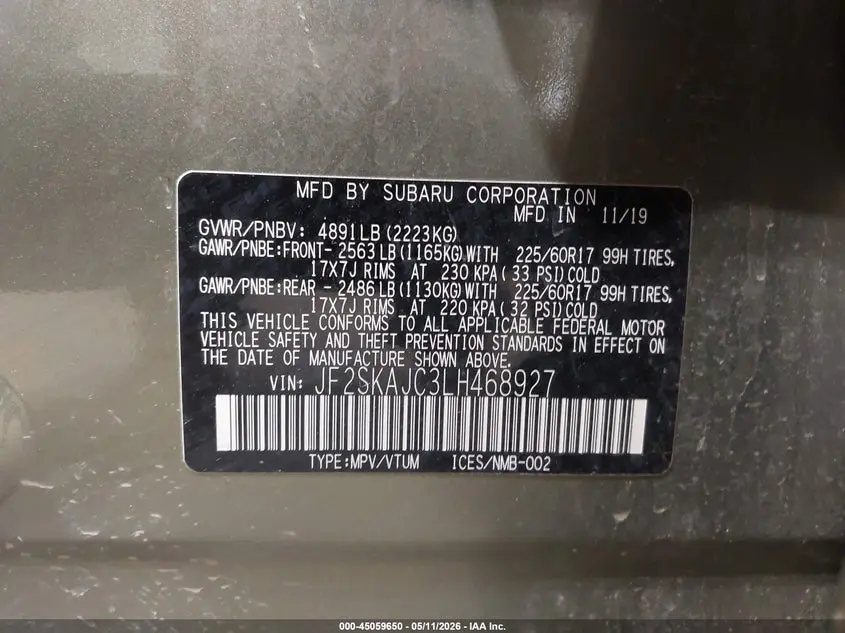 2020 SUBARU FORESTER PREMIUM