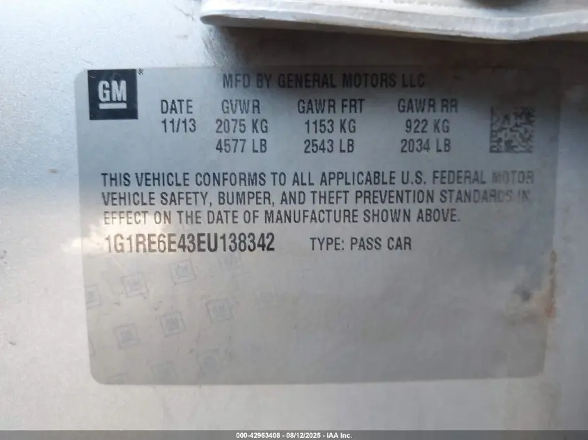 2014 CHEVROLET VOLT  