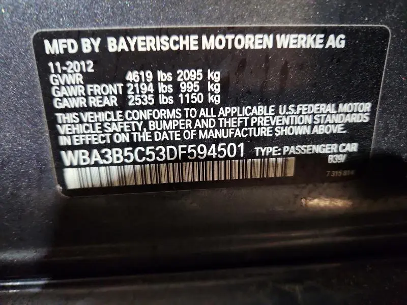 2013 BMW 328 XI SULEV  
