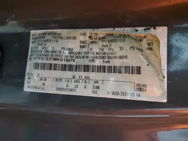 2021 FORD F150 SUPER CAB