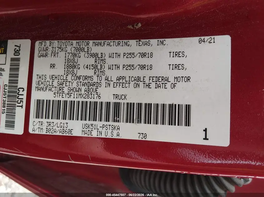 2021 TOYOTA TUNDRA SR5