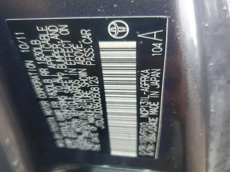 2012 TOYOTA YARIS 3-DOOR LE  
