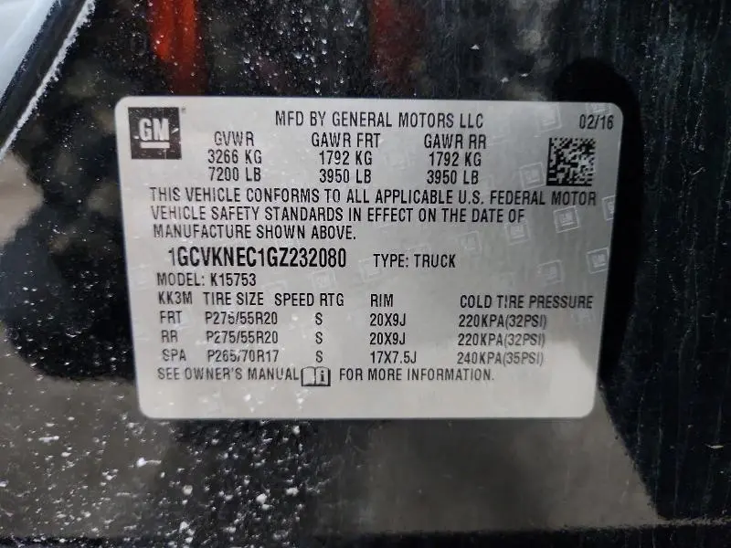 2016 CHEVROLET SILVERADO K1500  