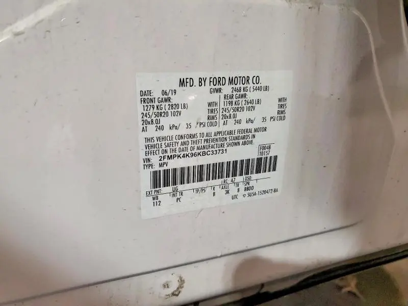 2019 FORD EDGE TITANIUM  