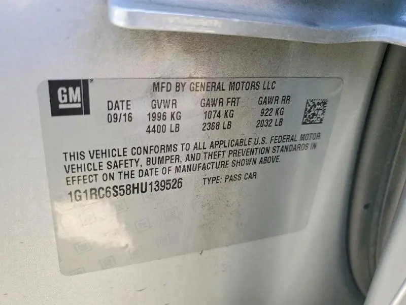2017 CHEVROLET VOLT LT  