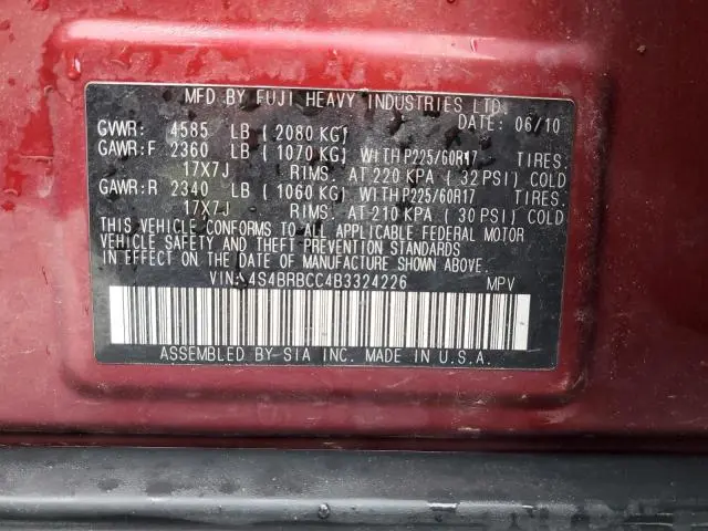 2011 SUBARU OUTBACK 2.5I PREMIUM  