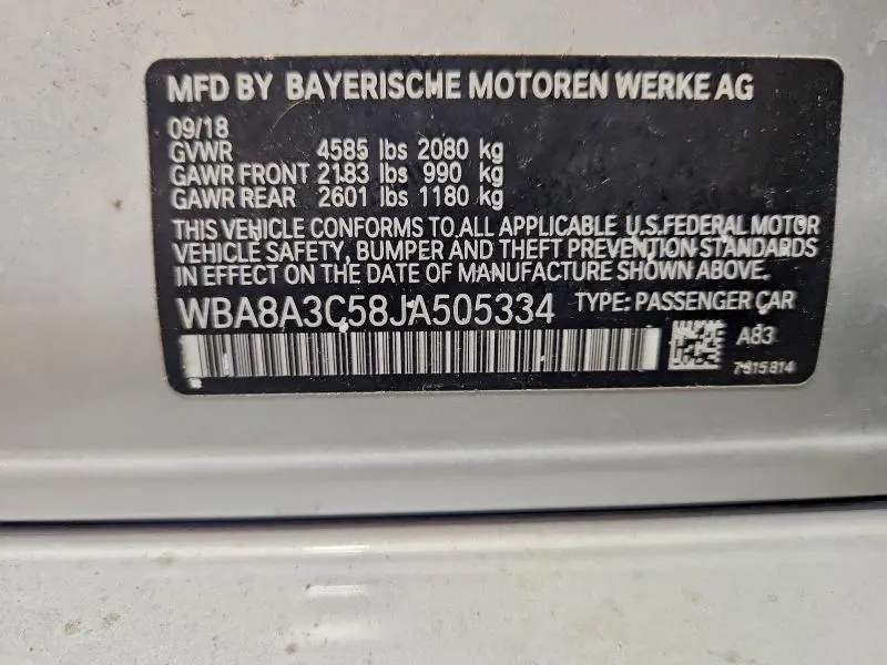 2018 BMW 320 XI  