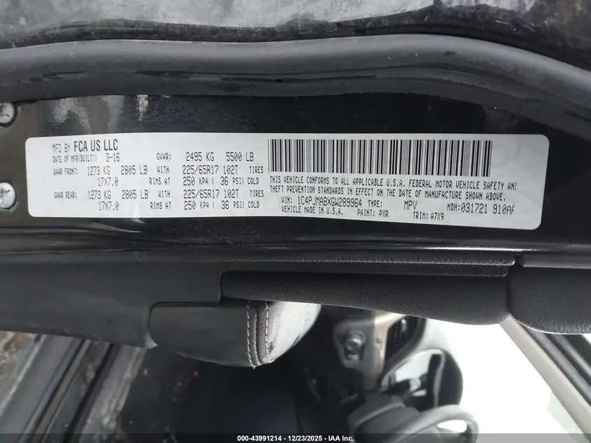 2016 JEEP CHEROKEE SPORT