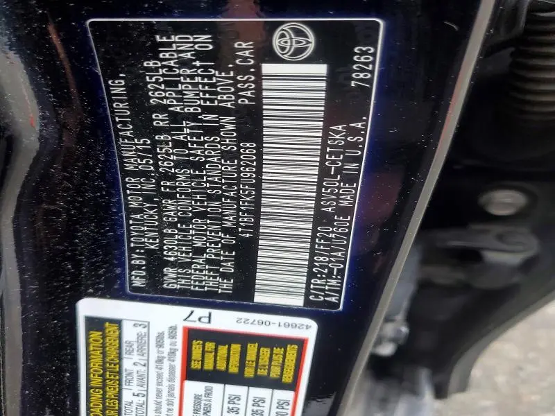 2015 TOYOTA CAMRY SE  