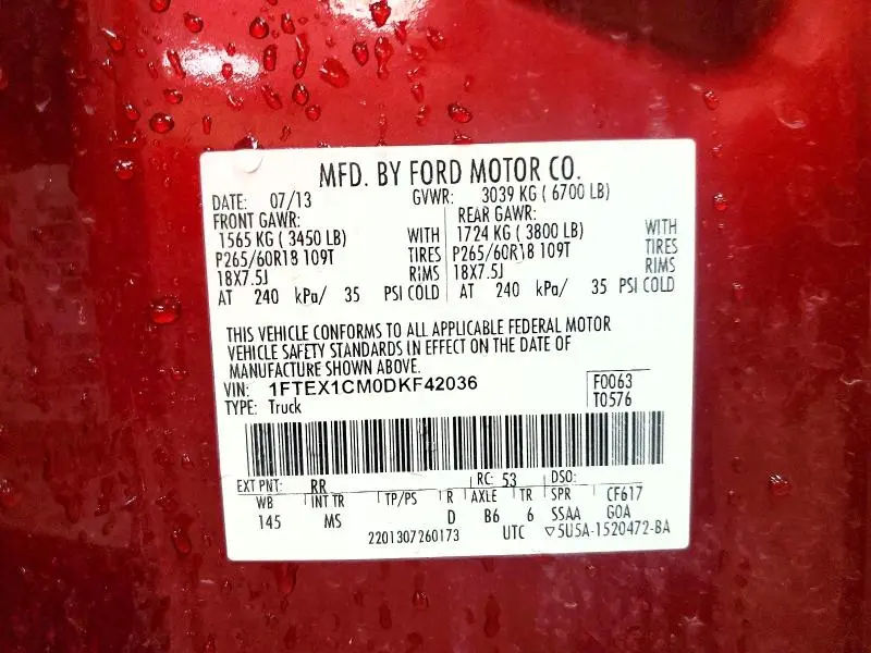 2013 FORD F150 SUPER CAB  