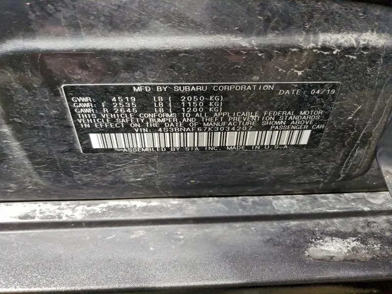 2019 SUBARU LEGACY 2.5I PREMIUM  