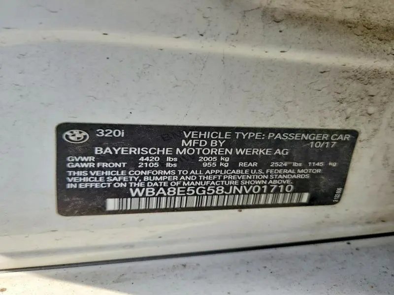 2018 BMW 320 XI  