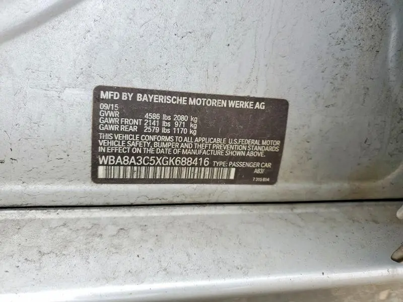 2016 BMW 320 XI  