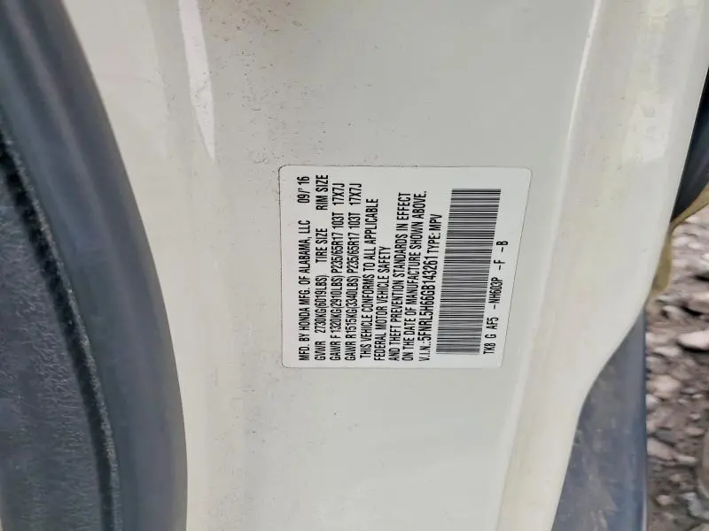 2016 HONDA ODYSSEY EXL  