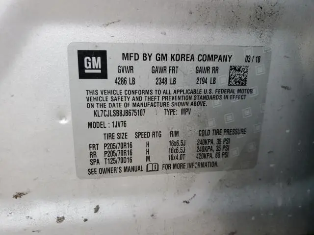 2018 CHEVROLET TRAX 1LT  