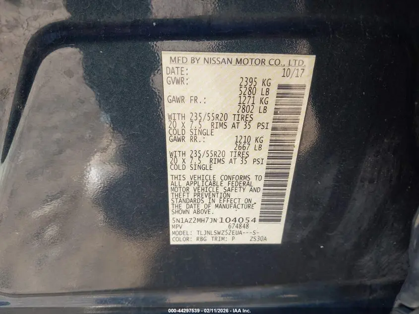 2018 NISSAN MURANO PLATINUM