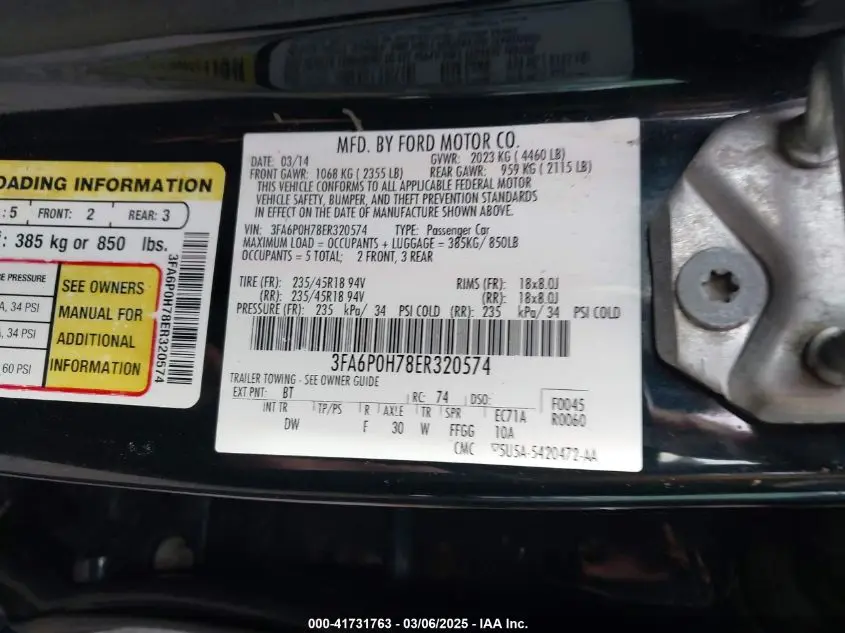 2014 FORD FUSION SE