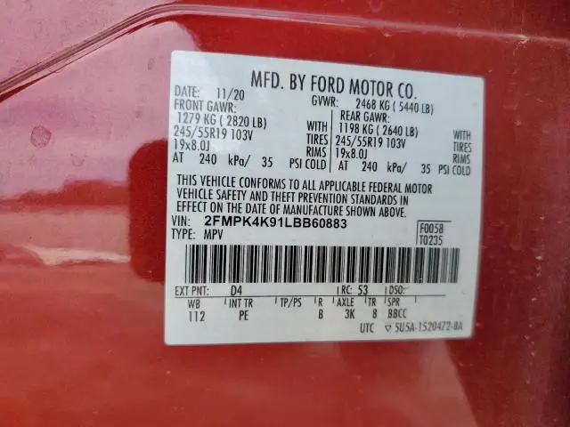 2020 FORD EDGE TITANIUM  