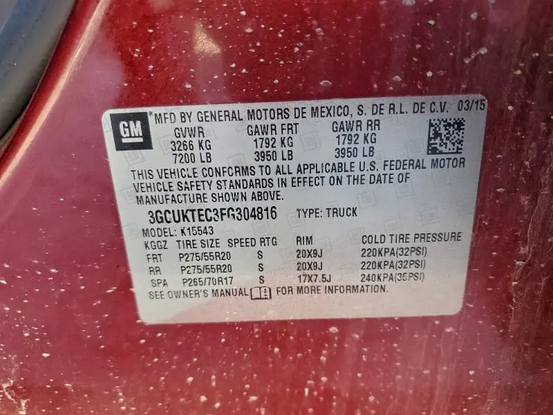 2015 CHEVROLET SILVERADO K1500 HIGH COUNTRY  