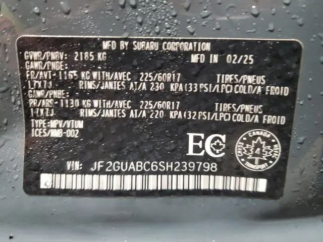 2025 SUBARU CROSSTREK   