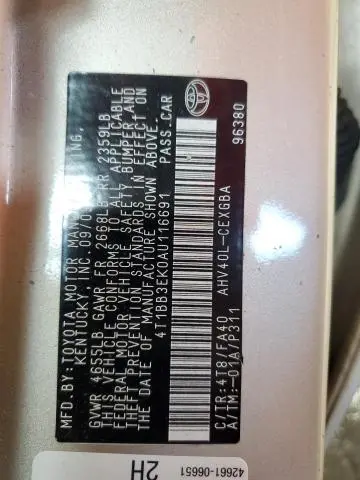 2010 TOYOTA CAMRY HYBRID  