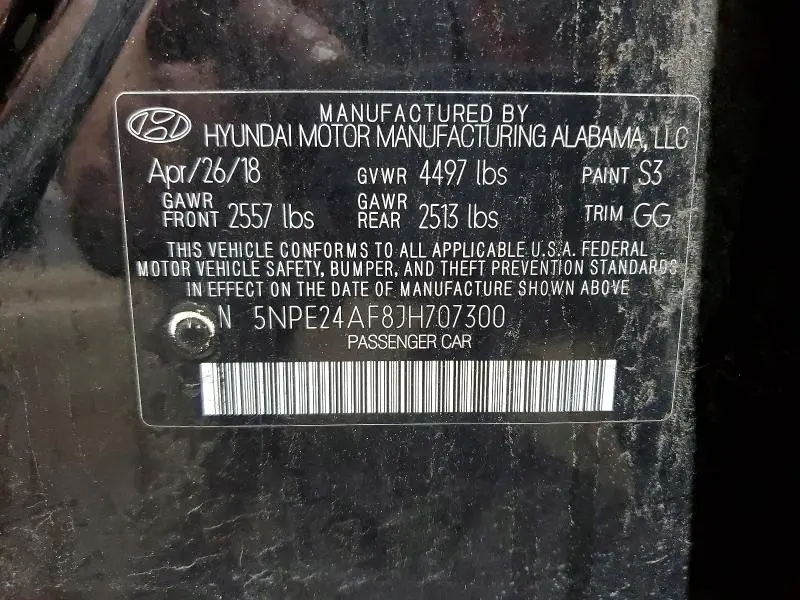 2018 HYUNDAI SONATA SE  