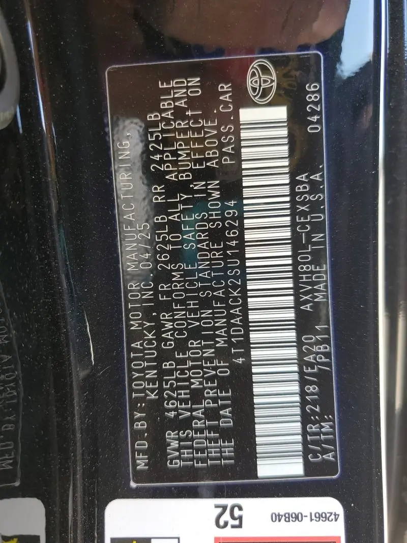 2025 TOYOTA CAMRY XSE  