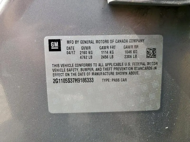 2017 CHEVROLET IMPALA LT  