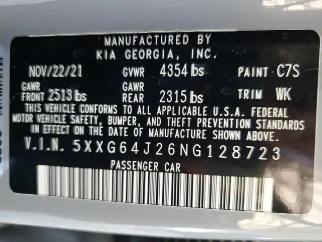 2022 KIA K5 GT LINE  