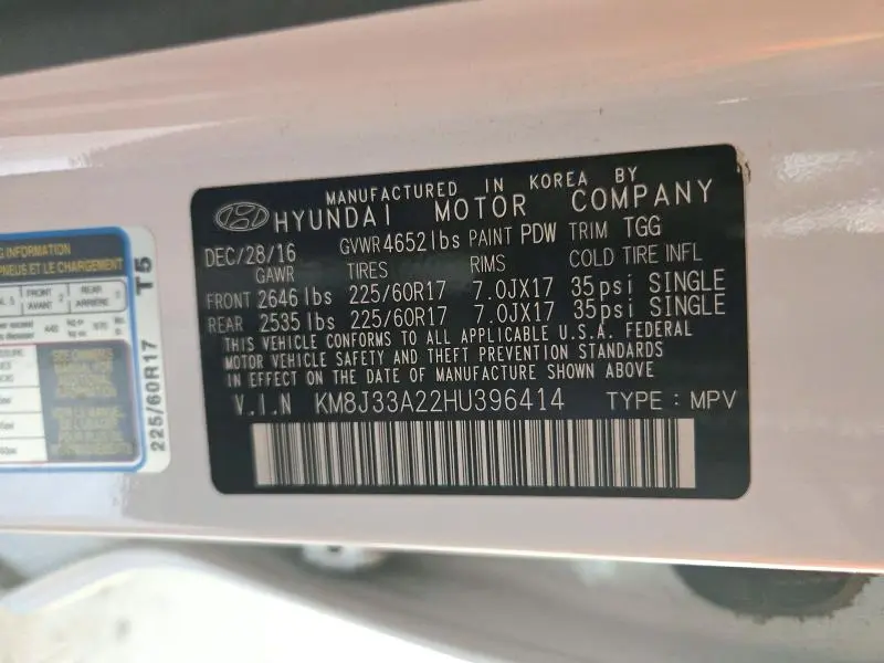 2017 HYUNDAI TUCSON ECO  