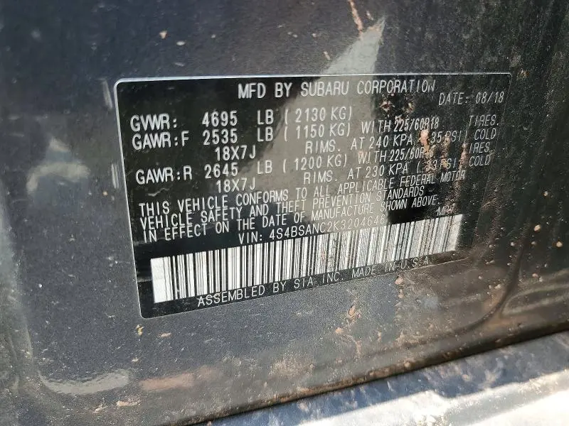 2019 SUBARU OUTBACK 2.5I LIMITED  