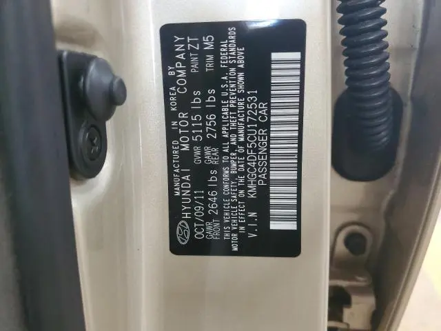2012 HYUNDAI GENESIS 4.6L  
