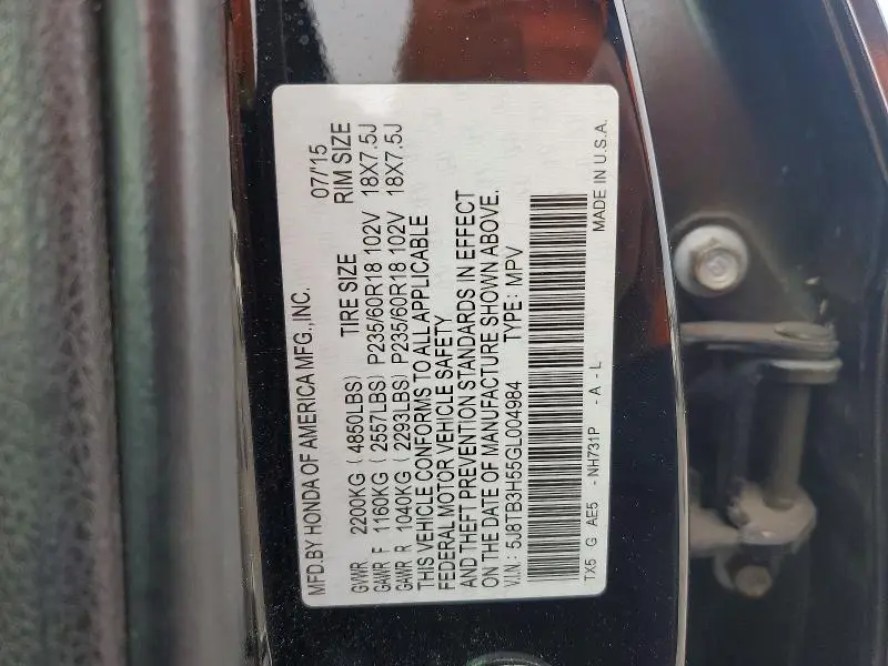 2016 ACURA RDX TECHNOLOGY  