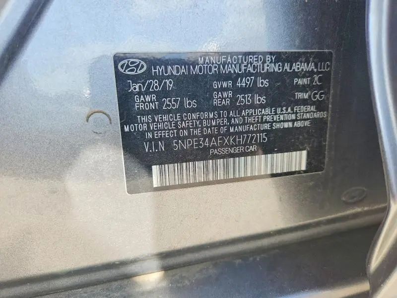 2019 HYUNDAI SONATA SEL  