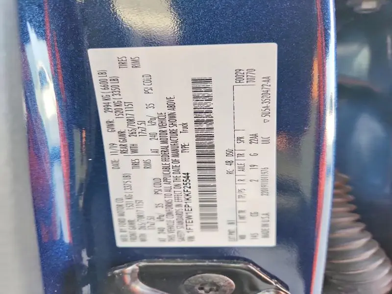 2019 FORD F150 SUPERCREW  