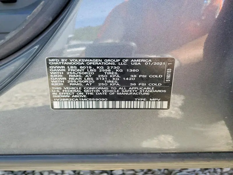 2021 VOLKSWAGEN ATLAS SEL  