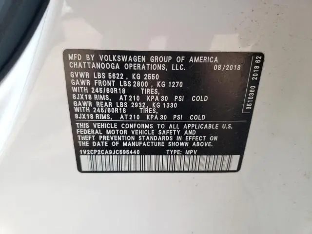 2018 VOLKSWAGEN ATLAS SE  