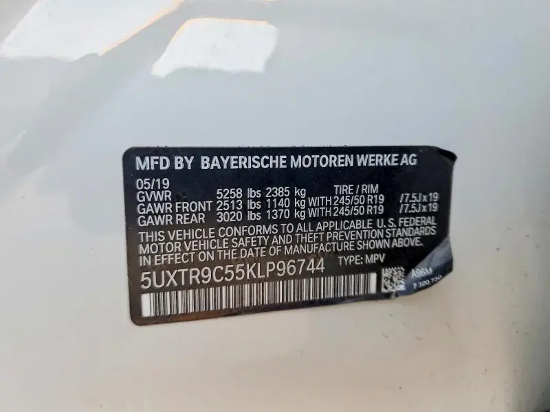 2019 BMW X3 XDRIVE30I  