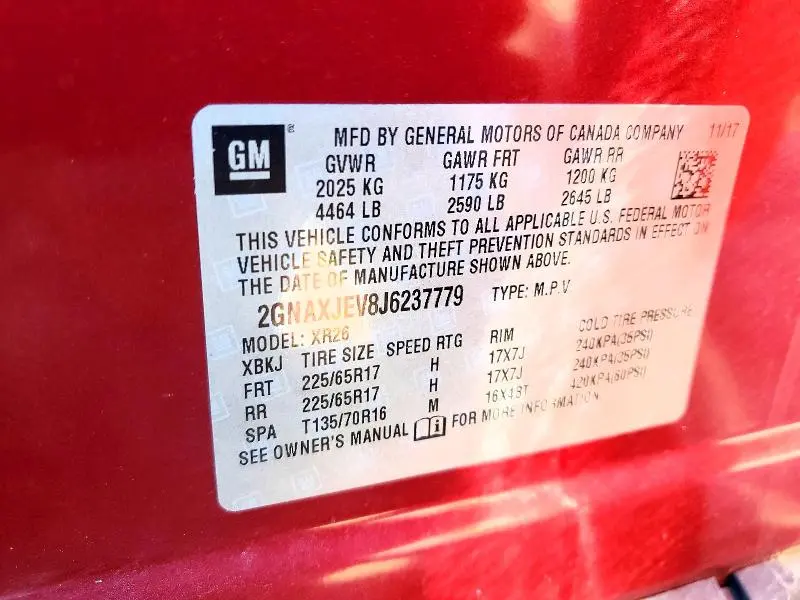 2018 CHEVROLET EQUINOX LT  